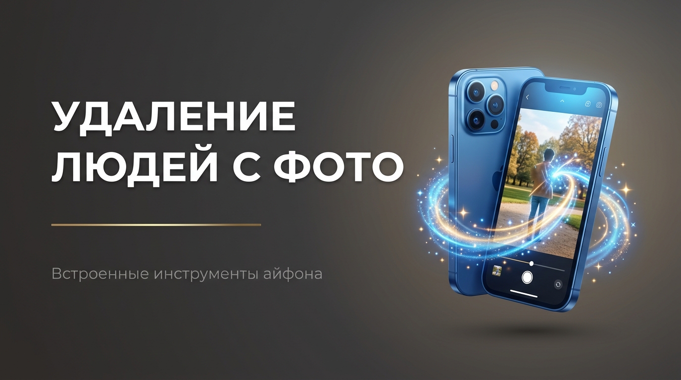 Как убрать с фото людей на айфоне