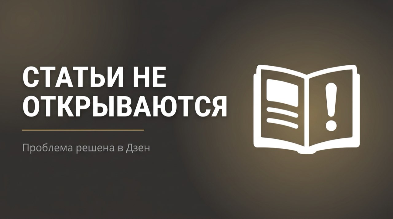В дзене не открываются статьи