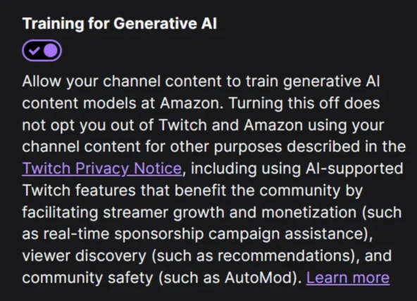 Закончились данные для обучения ИИ: Amazon тихо включил сбор стримов Twitch